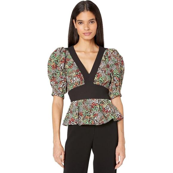 Ted Baker NWT Camilya Crepe Puff Sleeve Black Top 4